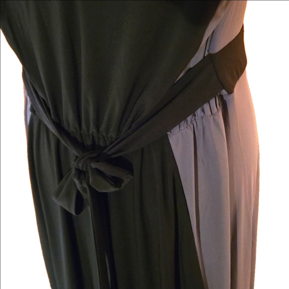 Love Squared Black & Gray Colorblock Sleeveless Tieback Maxi Dress Women size 2X - Picture 6 of 10